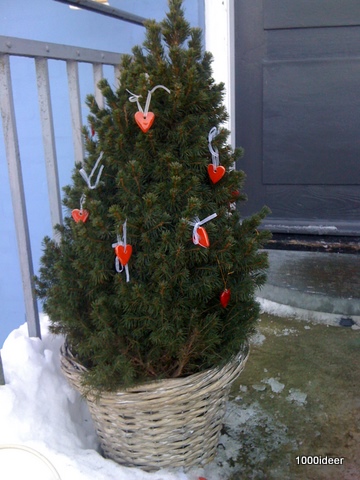 Juletræ med hjerter