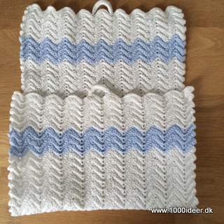 Hæklet håndklæde - zik-zak mønster