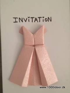 Invitation til konfirmation - med foldet kjole