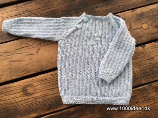 Babysweater med raglan str. 6/9 mdr.